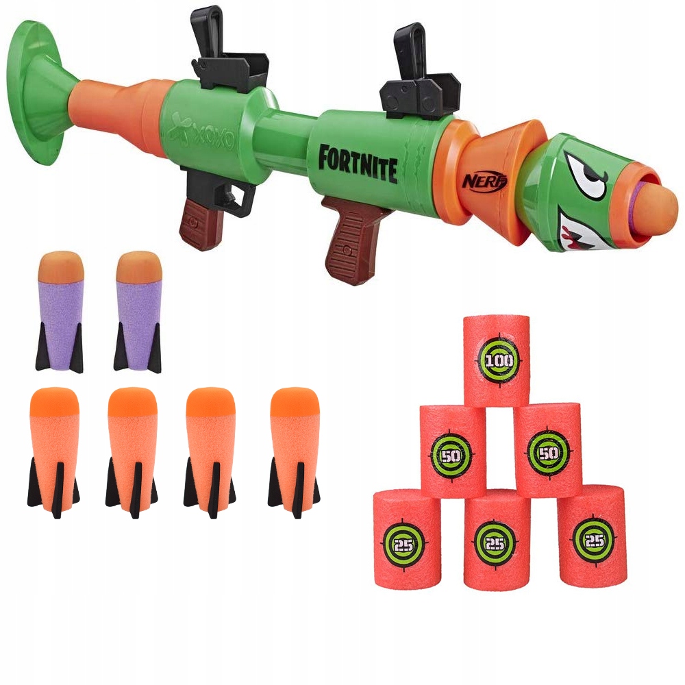 NERF FORTNITE RL wyrzutnia rakiet BAZOOKA ZESTAW + 6 RAKIETY