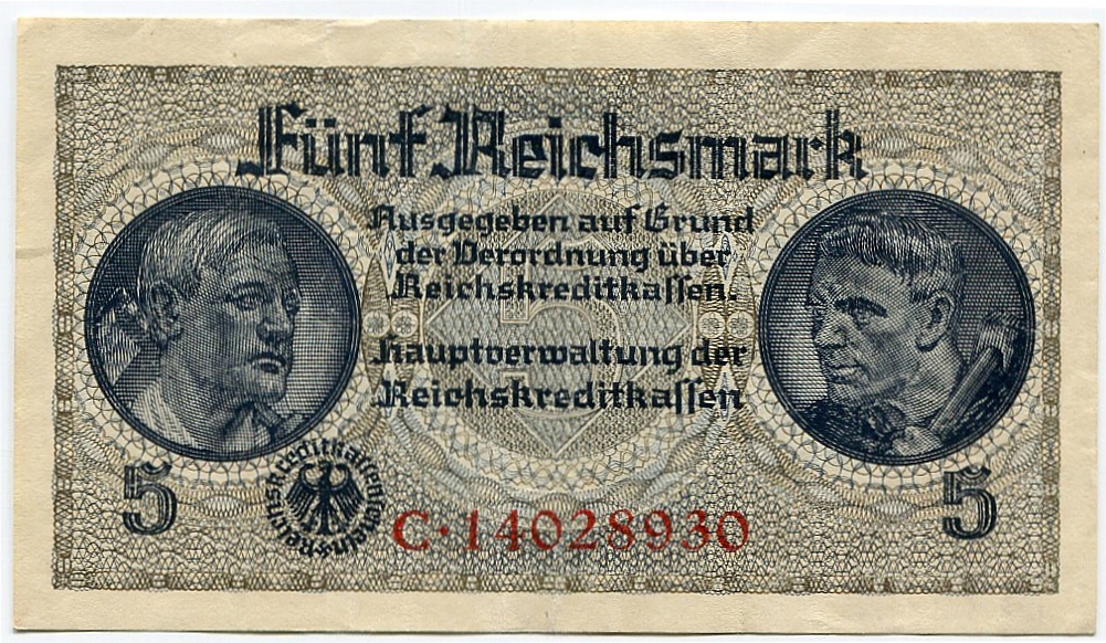 Niemcy 5 Reichsmark (1939) Rosenberg 553b seria C
