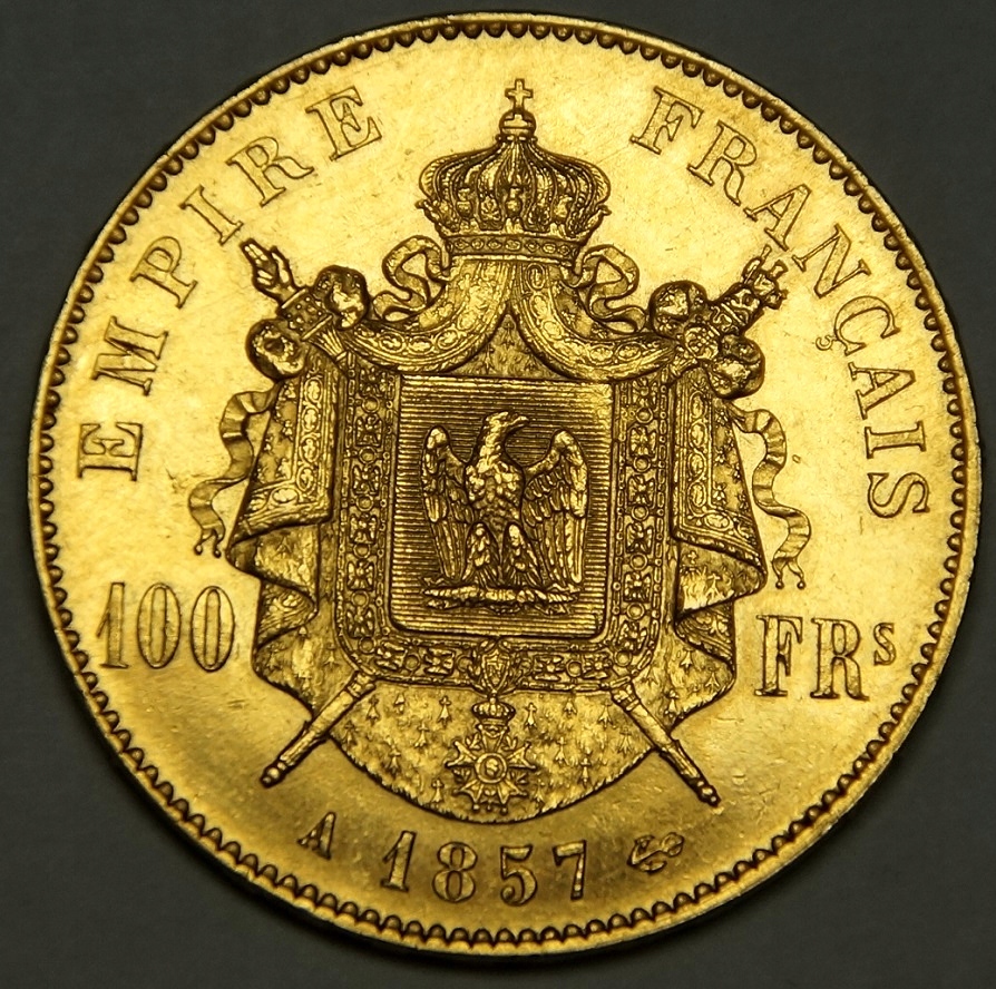 Купить 100 франков 1857 года Франция, золото - красивая: отзывы, фото, характеристики в интерне-магазине Aredi.ru