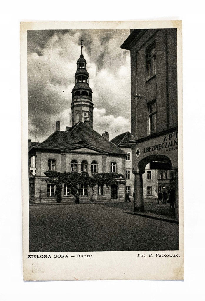 ZIELONA GÓRA - RATUSZ, APTEKA 1950