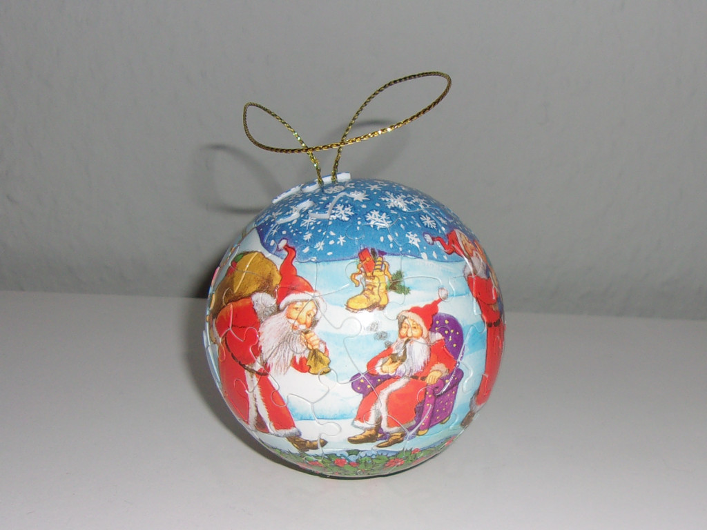 Puzzle 3D świąteczne - BOMBKA, Mikołaje