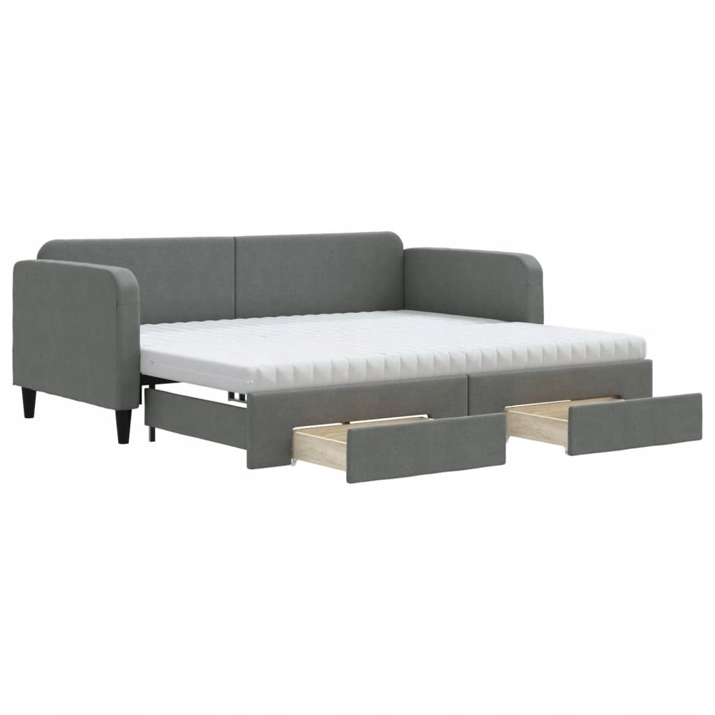 vidaXL Sofa rozsuwana z szufladami, ciemnoszara,