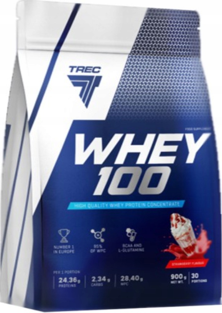 TREC WHEY 100 900g 100% PROTEIN BIAŁKO SERWATKOWE