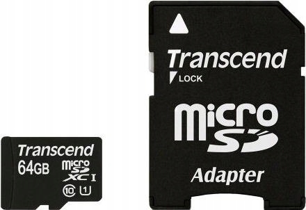 Karta pamięci TRANSCEND microSDXC 64 GB Adapter