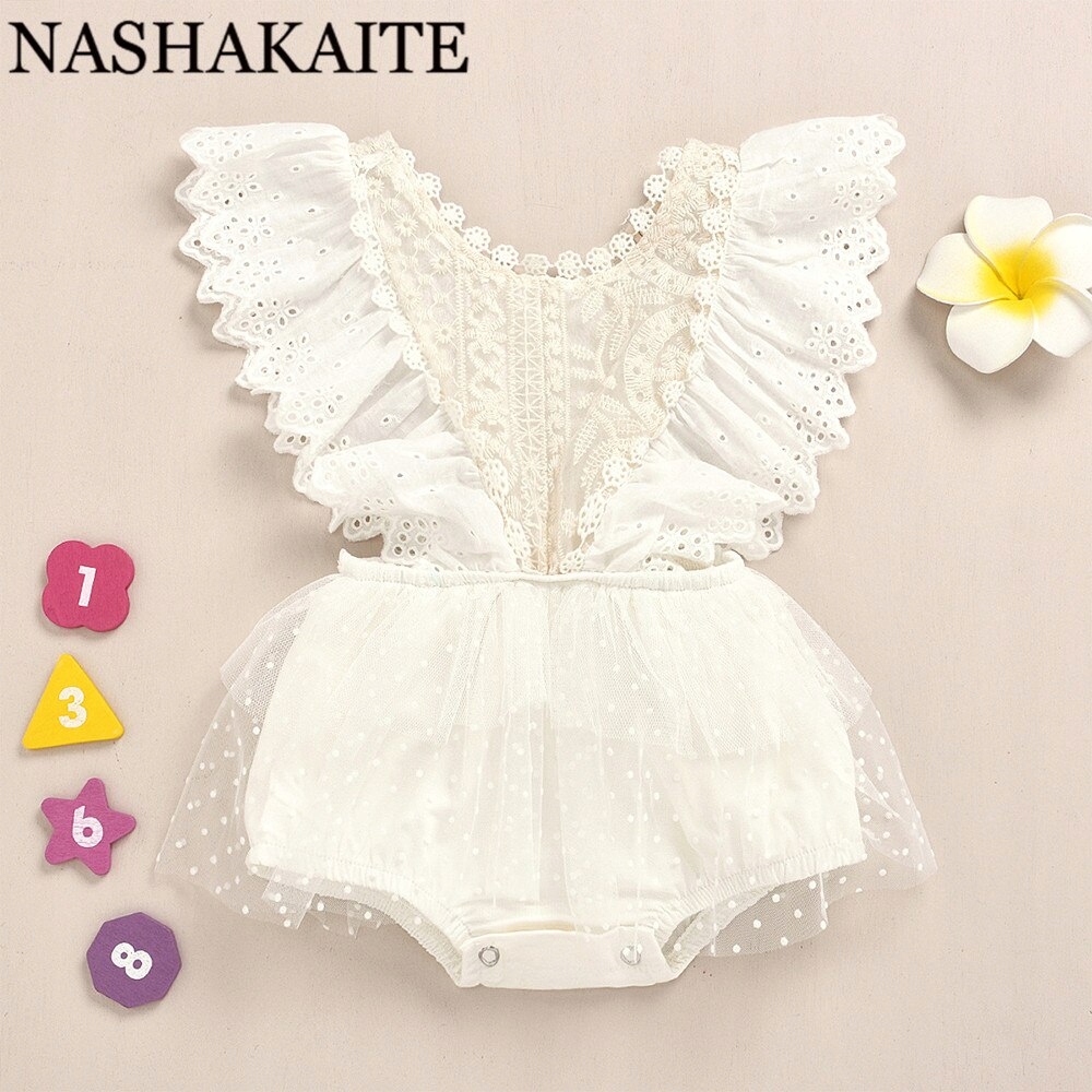 NASHAKAITE Baby Girl Clothes Sweet Cute White