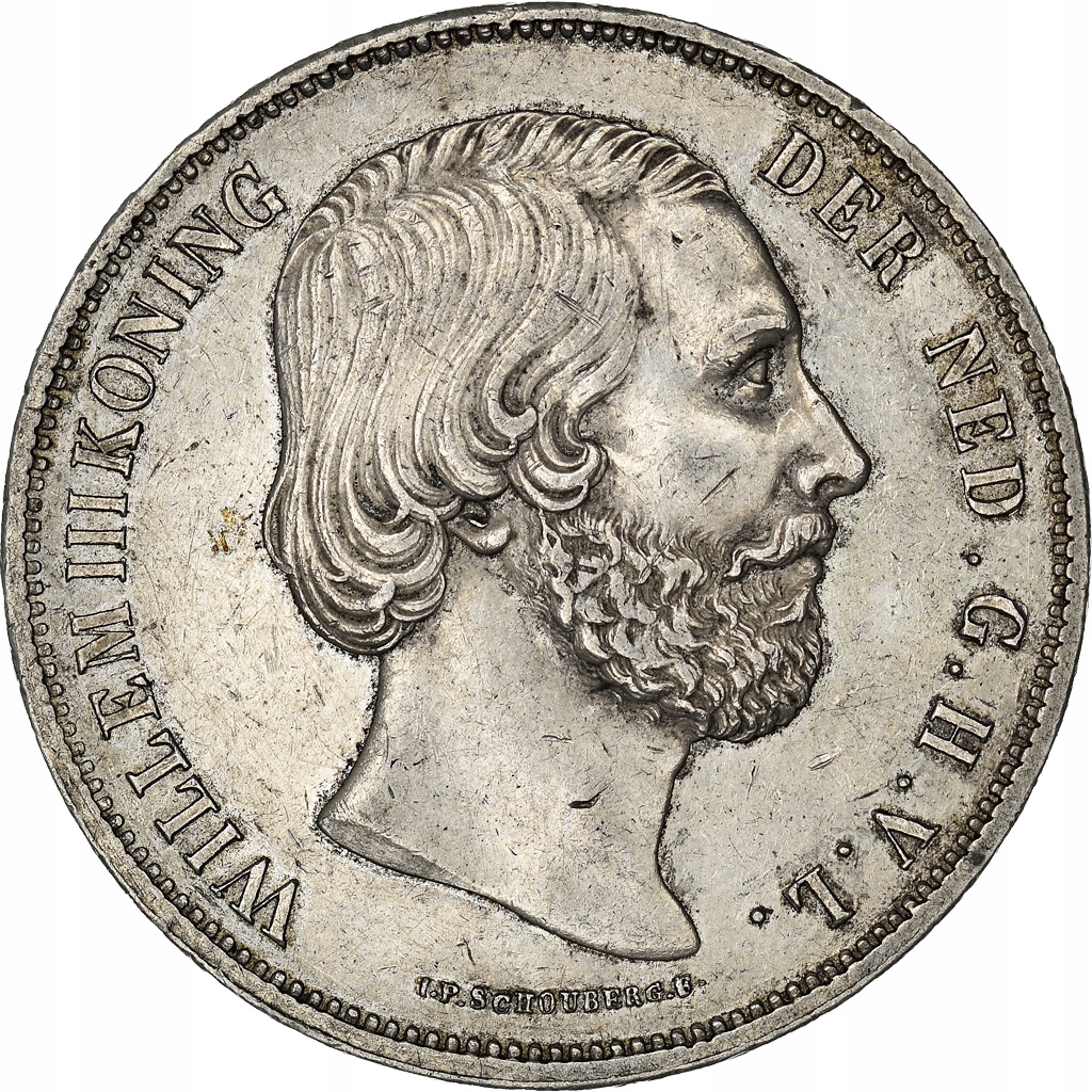 Moneta, Holandia, William III, 2-1/2 Gulden, 1852,