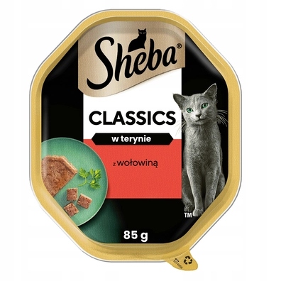 SHEBA Classics tacka mokra karma pełnoporcjowa dla kotów z wołowiną 85 g