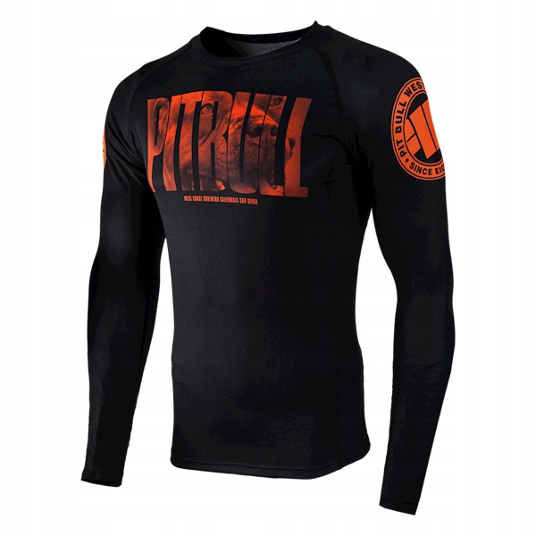 pit bull rashguard rash ORANGE DOG longsleeve XL