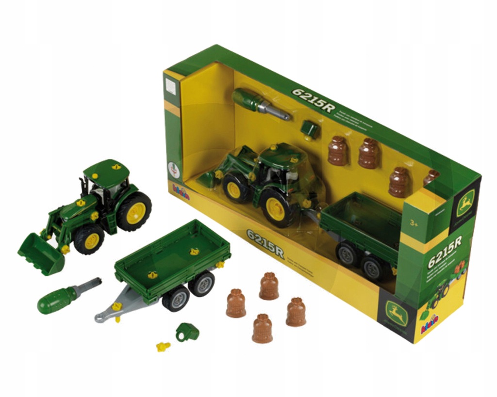 KLEIN JOHN DEERE TRAKTOR Z PRZYCZEPĄ / BRAKI