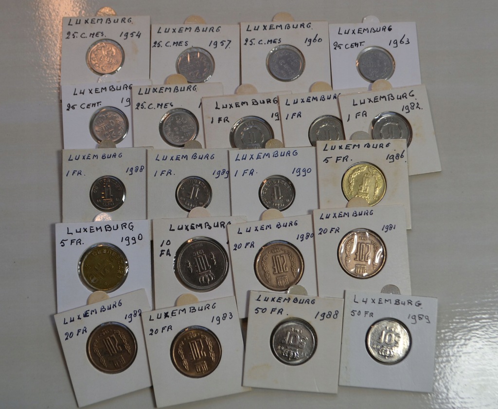 Luksemburg - miks - ciekawy zestaw 21 monet - każda moneta inna