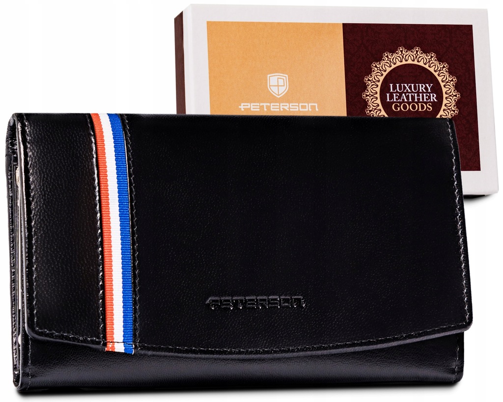 PETERSON portfel damski na bigiel skóra STOP RFID