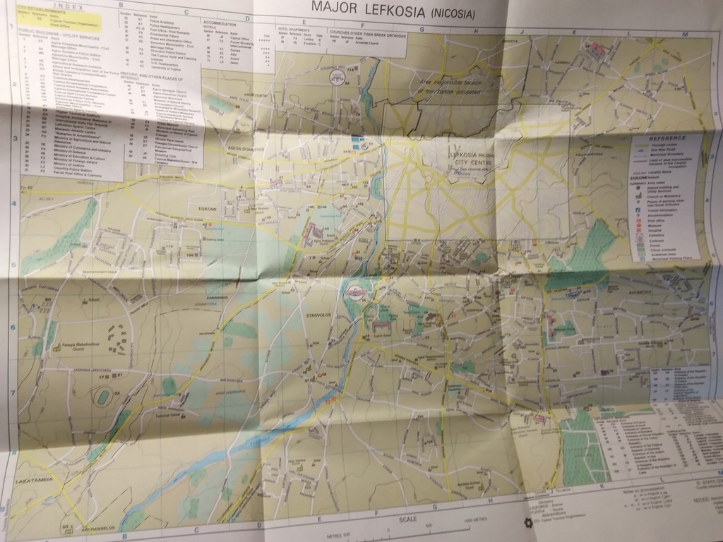 CYPR Nikozja plan miasta mapa 2001 r.