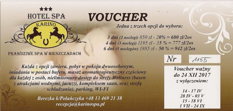 VOUCHER NA POBYT W HOTELU SPA KARINO***