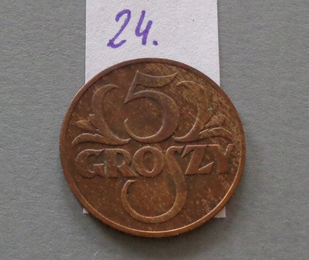 5 groszy z 1935 roku , II RP , BARDZO ŁADNE