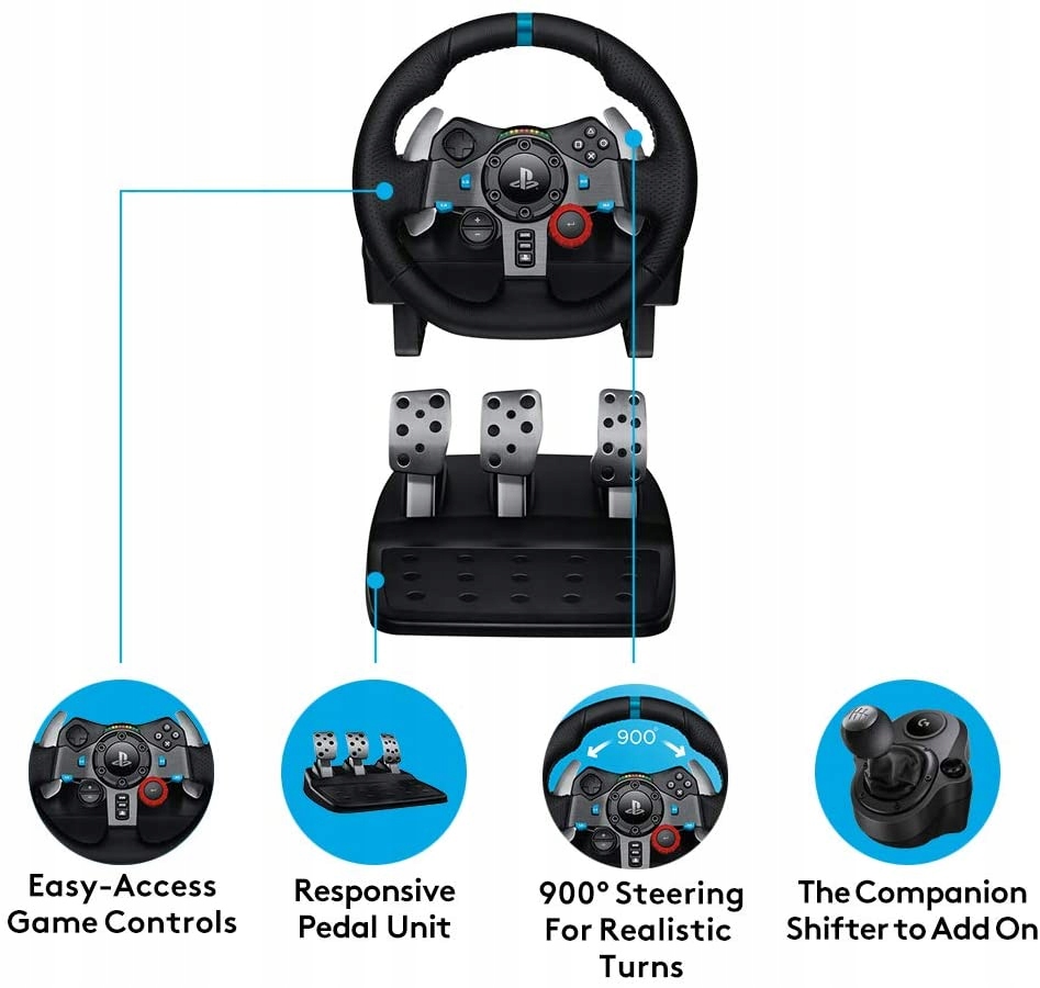 Kierownica Logitech G29 Driving Force Pedały PS4 9501072239 oficjalne archiwum Allegro
