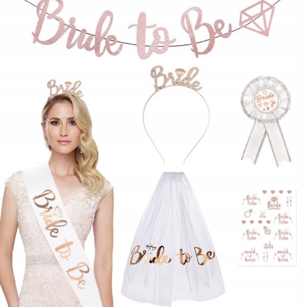 ZESTAW WIECZÓR PANIEŃSKI ROSE GOLD WELON BRIDE