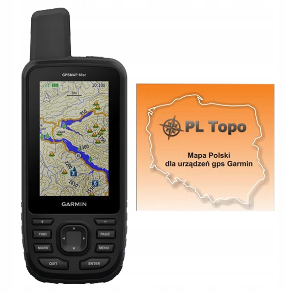 GARMIN GPS GPSMAP 66st 66 st z PL Topo + EU Topo