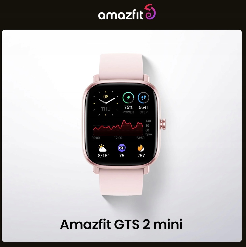Amazfit GTS 2 Mini Smartwatch GPS AMOLED PINK PL - 12629945151 ...