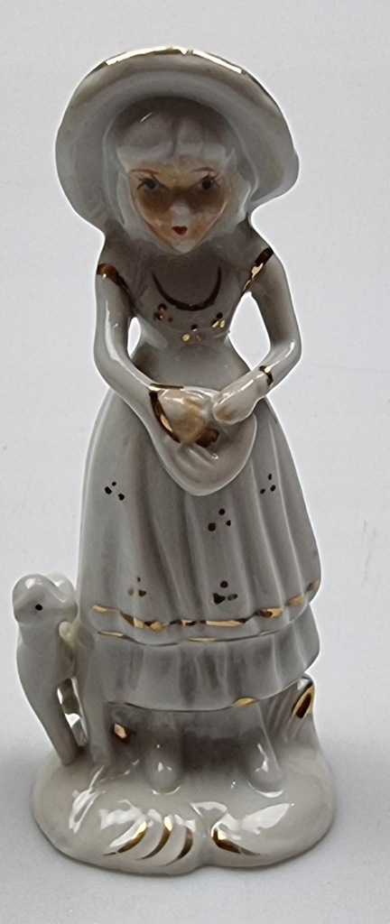 Figurka porcelanowa 13 cm Panienka z pieskiem