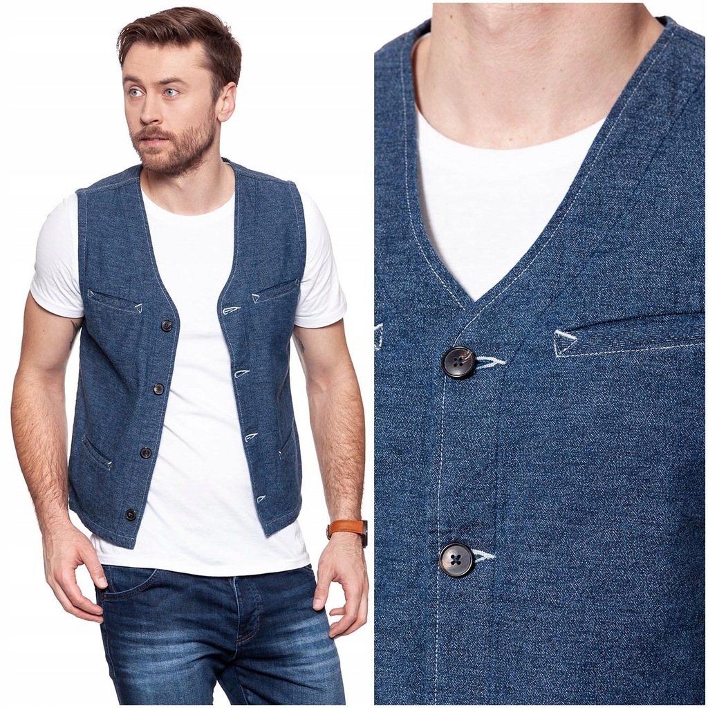 LEE 101 UNION VEST KAMIZELKA MĘSKA JEANSOWA M