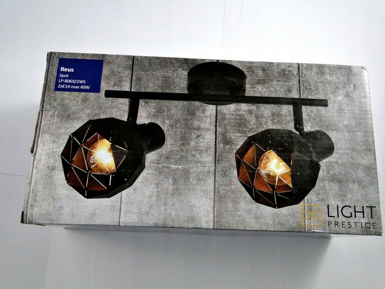 LAMPA SUFITOWA REUS 2 SPOT CZARNA LIGHT PRESTIGE