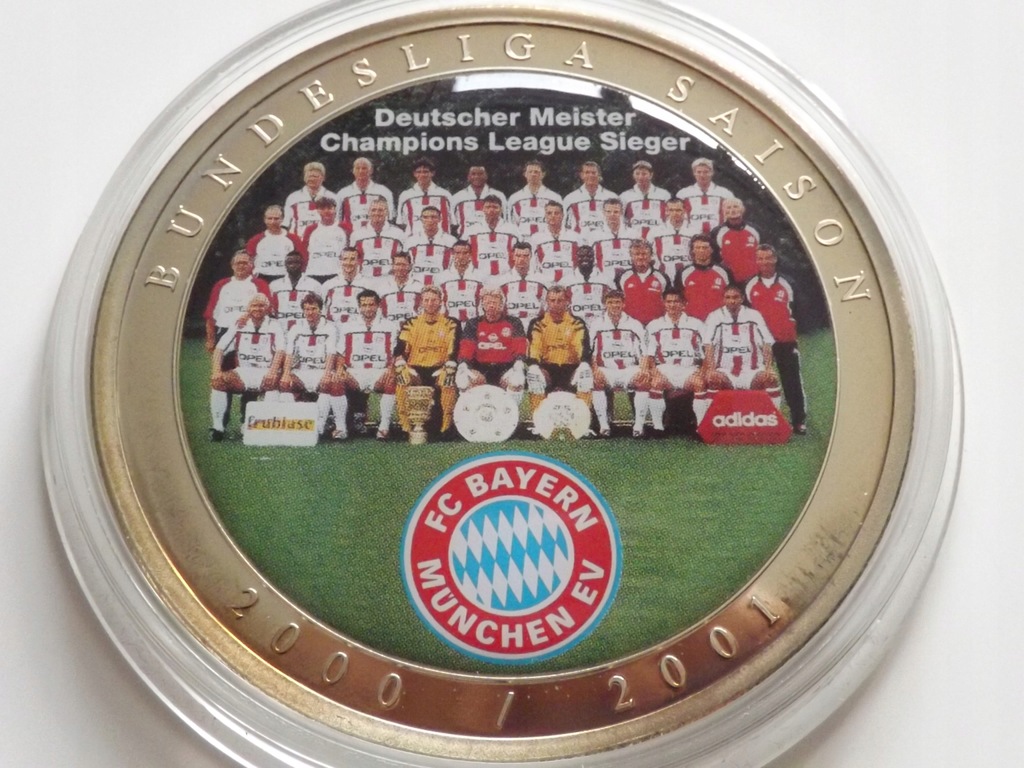 FC BAYERN MONACHIUM , Mistrz Bundesligi Sezonu 2000/2001 , medal 50 mm