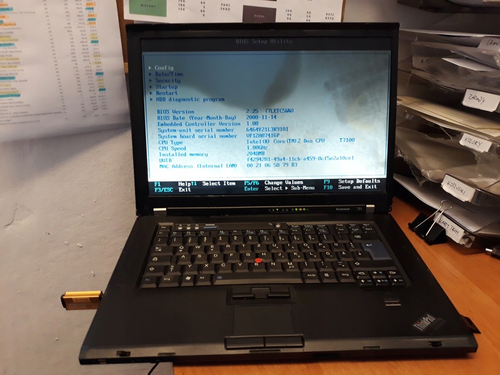 Lenovo T61 15.4' 2GB T7100 1.80GHz matryca rozlana