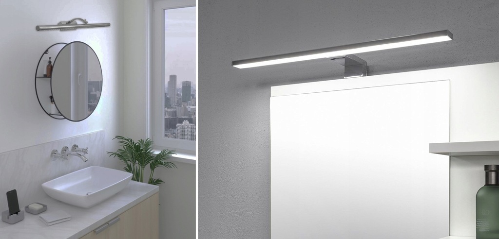 Купить  Настенный светильник для ванной над зеркалом LED Хром .