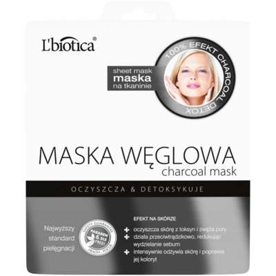 L`Biotica, Maska węglowa, na tkaninie, 23 ml