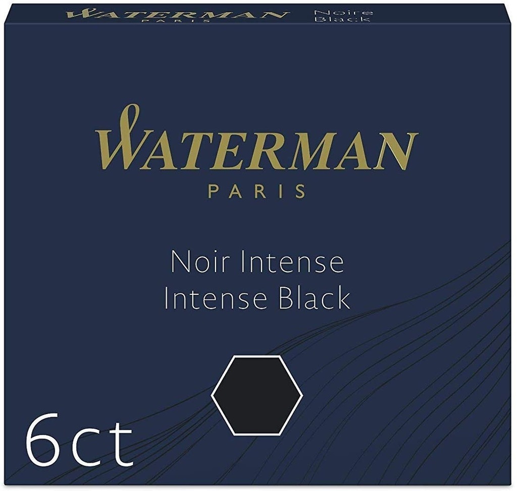 Waterman naboje krótkie 6 szt. czarne S0110940