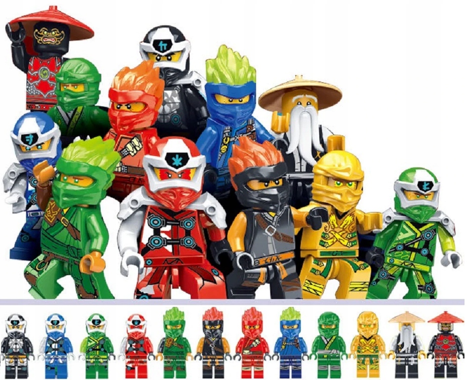 12 FIGUREK NINJA + KARTA LEGO NINJAGO
