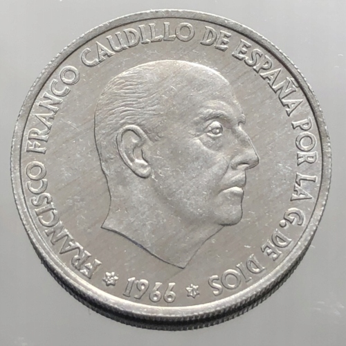 6744. Hiszpania - 50 centymów - 1966(71) r.