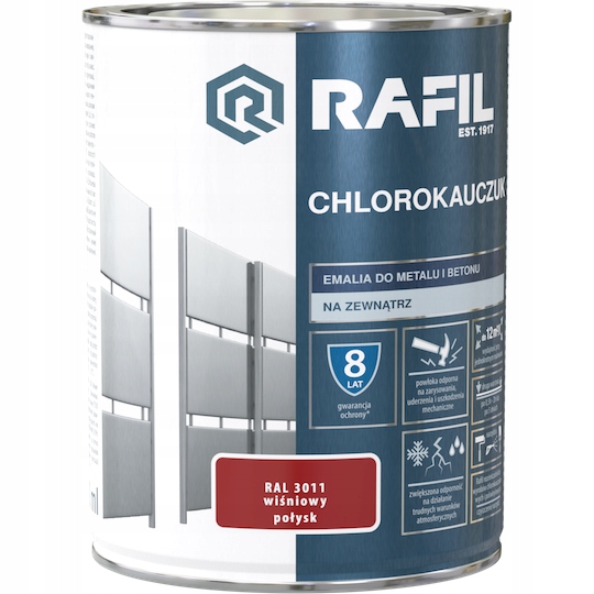 RAFIL chlorokauczuk wiśniowy ral3011 0,9L