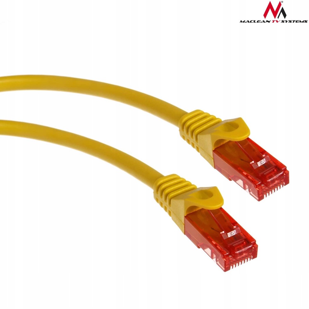 Patchcord Maclean MCTV-300 Y UTP cat6 0,5m żółty