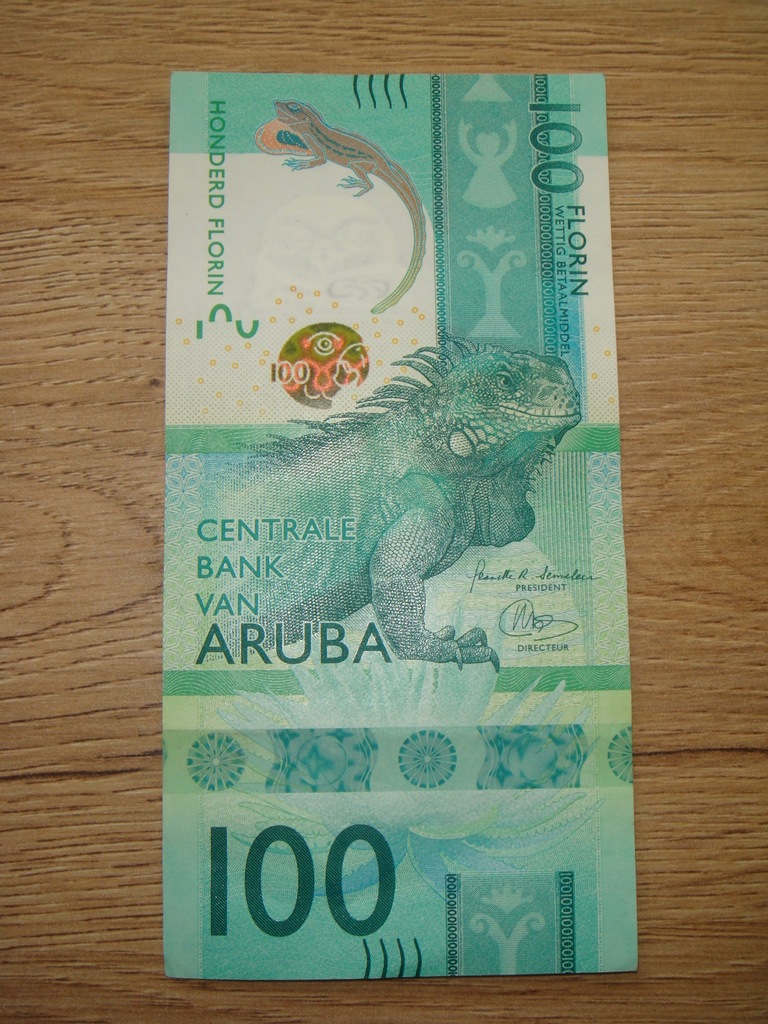 100 FLORIN , ARUBA , 2019 r Bardzo Ładny i Rzadki