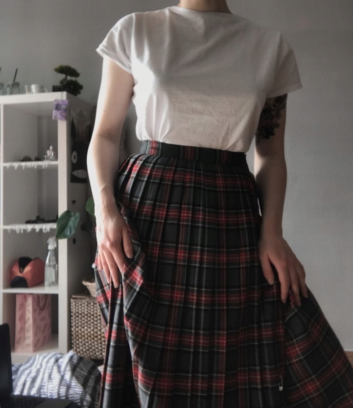 spódnica w kratkę blogerska plisy modna kratka hot