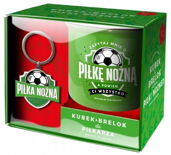 ZESTAW KUBEK + BRELOK HOBBY-PIŁKA NOŻNA