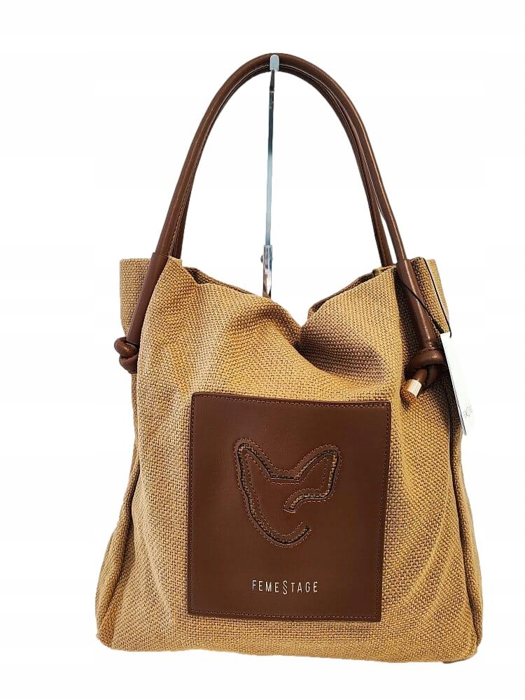 Eva Minge Femestage torba shopper brązowa płótno 14885233253