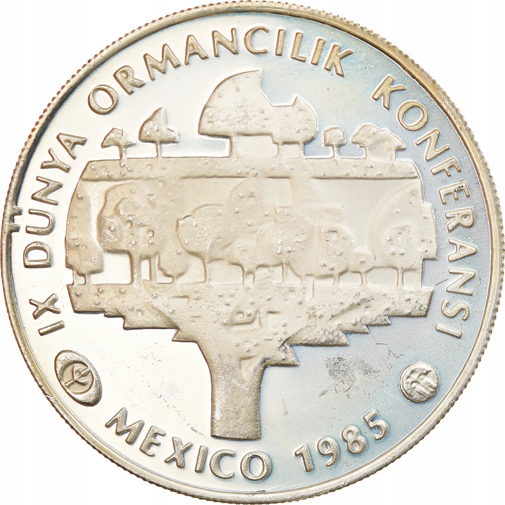 Moneta, Turcja, 5000 Lira, 1985, MS(63), Srebro, K