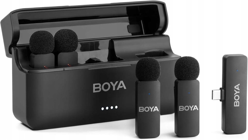 BOYA BY-V4U bezprzewodowy mikrofon krawatowy do iPhone'a 15 Android C klips