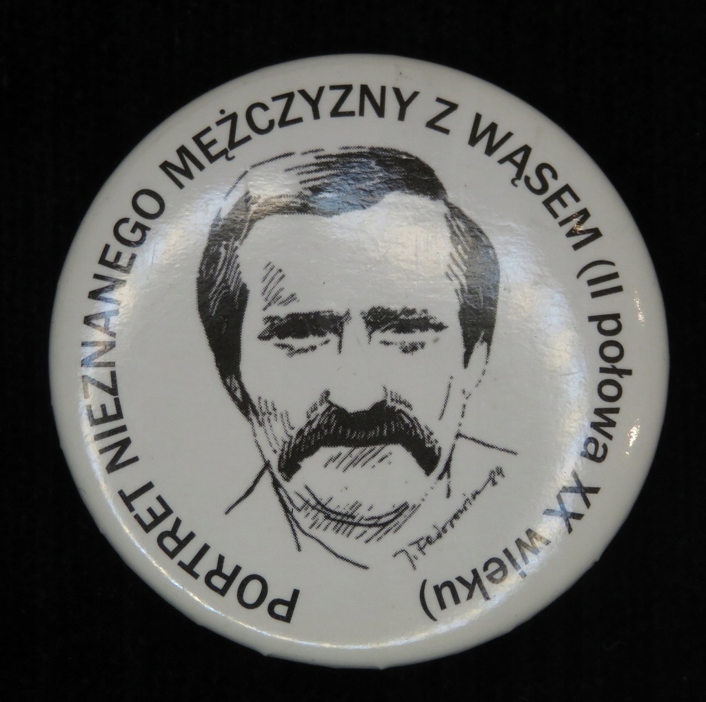 Odznaka "Wałęsa" Portret mężczyzny z wąsem