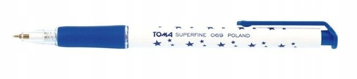 Długopis TOMA w gwiazdki automat TO 069 niebieski