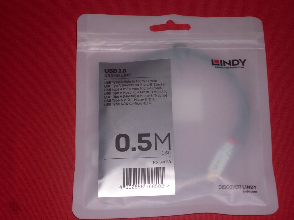 LINDY CROMO LINE USB 2.0 A-B 0,5M NOWY