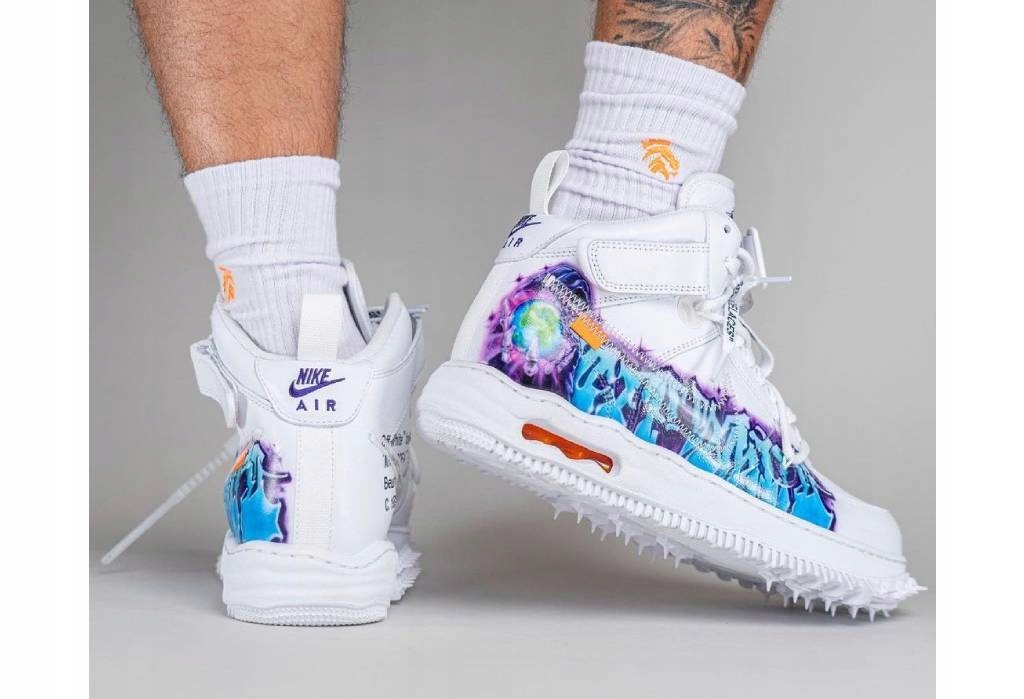 unikatowe buty Nike af1 mid graffiti c/o off-white r. 44.5