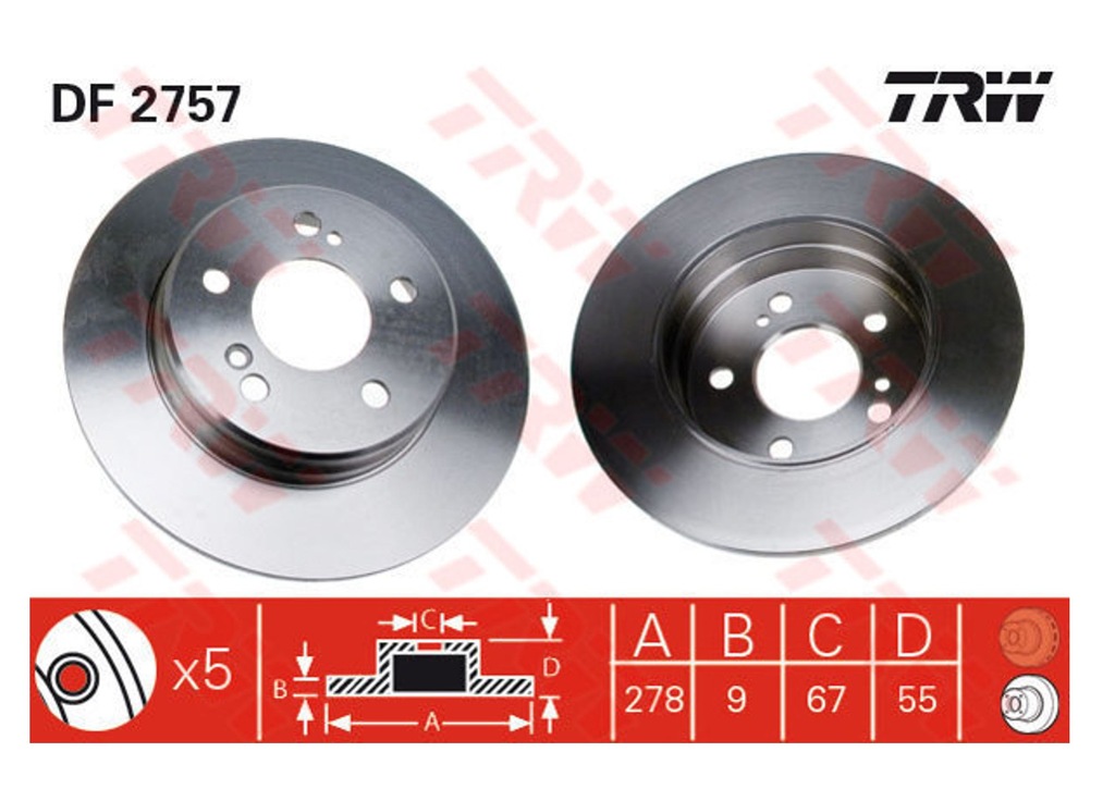 TARCZE TRW TYŁ DO MERCEDES CLK C W202 W203 KPL