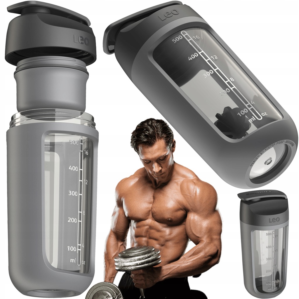 SZCZELNY SHAKER DO ODŻYWEK SOLIDNY SZEJKER 500 ml