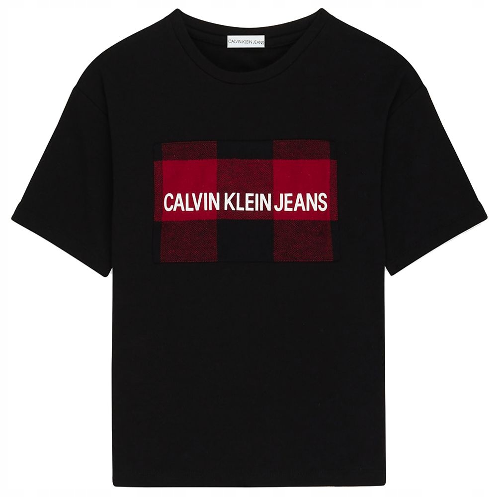 CALVIN KLAIN JEANS czarny t-shirt logo r.12 K38 48