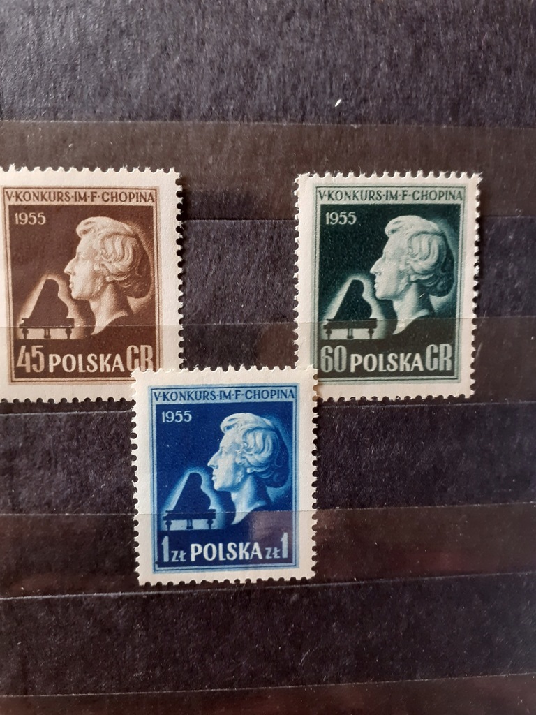 Filatelistyka - 1954 - seria -V Konkurs F. Chopina
