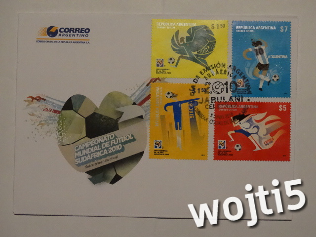 Mistrzostwa Świata w RPA 2010 - 5 FDC z Argentyny