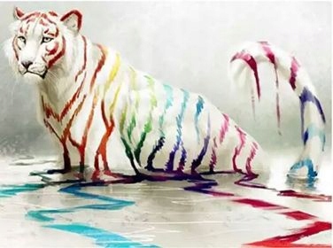 Malowanie po numerach Tygrys Farby Malowane Pola